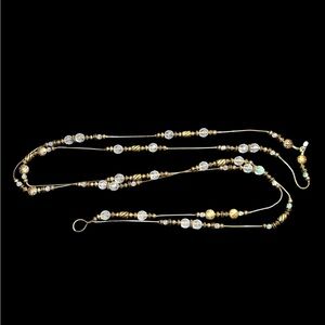Long Chic Gold and Silver Beaded Necklace